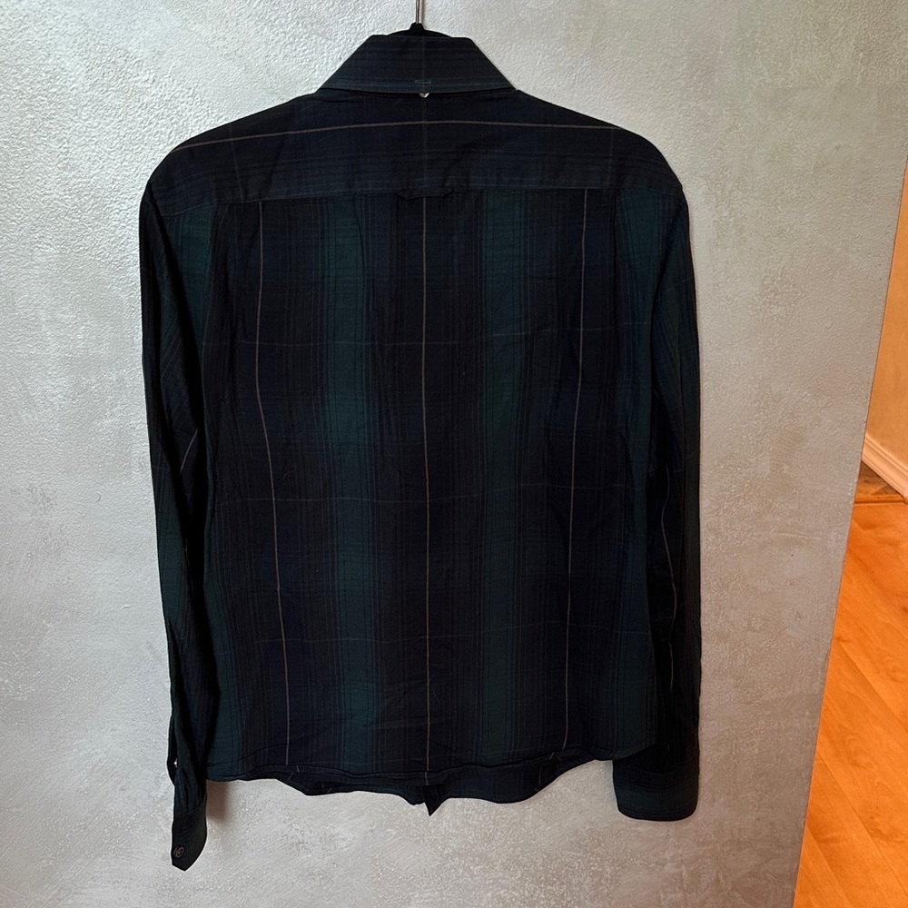 Vince Dark Plaid Collared Shirt - Picture 4 of 4